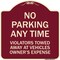Signmission No Parking Anytime Violators Towed Away Heavy-Gauge Aluminum Sign, 18" x 18", BU-1818-23770 A-DES-BU-1818-23770 - alternate 1